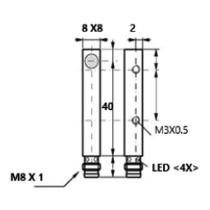 8 X 8 X 40 -3 Pin Connector