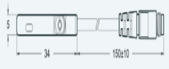 M8 Connector 5 X 5 X 34-3Pin Type-3Wire-DC