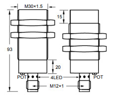 M30 X 70-3Wire-DC-Connector